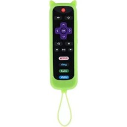 INF Étui de protection en silicone compatible avec la télécommande TCL Roku 2 avec oreilles de chat et cordon Vert