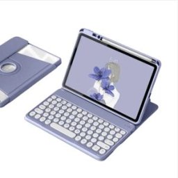 INF Étui Clavier Bluetooth Rotatif à 360° Compatible avec iPad 10.2 (2019/2020/2021) - Violet Lavande