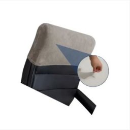 INF Housse d'appui-tête uni en velours renard argenté - Élastique extensible, Ajustement universel, Protection anti-poussière Champagne