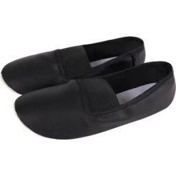INF Chaussures de danse semelle souple noires - PU et toile respirantes et légères, bride élastique élargie, semelle 42