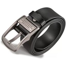 INF Ceinture en cuir PU pour homme avec boucle à ardillon - 120cm - Noire Le noir