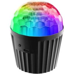 INF Projecteur LED rotatif 3W RGB avec télécommande et USB Type-C (Noir) - 3x1W, activation sonore, fixation clip