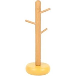 INF Porte-tasses en bambou - Organisateur multi-fonction, Égouttoir et Accroche-clés Jaune