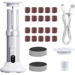 INF Professional Electric Callus Remover compatible with - 6 Speeds Dual Charging Type-C for Pedicure and Foot Care Blanc