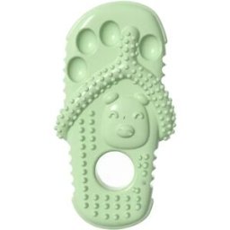 INF Jouet à mâcher pour chien en TPR en forme de pantoufle - Nettoyage des dents et jeu interactif Vert