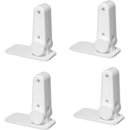 INF Loquets de Sécurité Multi-usages Pack de 4 - Verrou ABS Auto-adhésif pour Armoires, Portes de Four et Portes Blanc