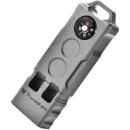 INF Sifflet de survie double-tube en titane avec boussole intégrée - signal d'urgence 120dB, EDC compact