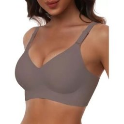 INF Soutien-gorge L sans armatures avec étiquette lavable - Confort et couverture complète café