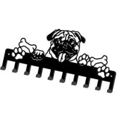 INF Crochet mural en fer noir - Porte-clés mural en métal pour entrée et chambre, crochet pour manteau et clés
