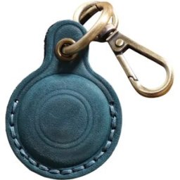 INF Étui en cuir premium pour Apple AirTag Bleu