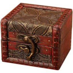 INF Boîte de rangement à bijoux en bois vintage - Motif de pièce de monnaie F