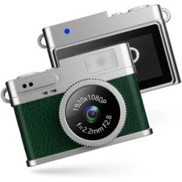 INF Mini caméra lumineuse rétro avec enregistrement HD 1080P et écran IPS Vert
