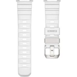 INF Sangle de remplacement Wild Trail en silicone avec boucle argentée, compatible avec Samsung Galaxy Watch8 Series Blanc