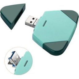 INF Lecteur de cartes magnétique détachable 3-en-1 - Lightning, USB-C & USB-A, SD/TF, compatible avec iPhone et iPad Vert
