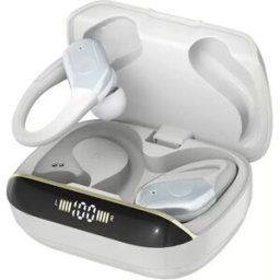 INF Écouteurs sans fil sport à crochet T12DNS avec réduction de bruit DN, Bluetooth 6.0 et batterie 480ah, maintien ergonomique Blanc
