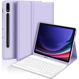 INF Étui Clavier Bluetooth Violet compatible avec Samsung Galaxy Tab S7+/S7 Plus 12.4 pouces