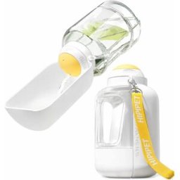 INF Bouteille d'eau et de nourriture pour chien de grande capacité 1000ml+300g - Distributeur de voyage portable pour animaux Blanc