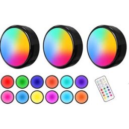 INF Spots LED Lumières de festival 13 couleurs avec variateur et télécommande Paquet de 3
