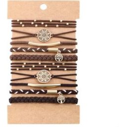 INF Ensemble de Bracelets Chouchous Café Chic et Café Foncé