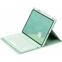 INF Étui Clavier Bluetooth Vert Menthe pour iPad 10.2/10.5 (7e/8e/9e Gén, Air 3, Pro 10.5) - Touches Rondes
