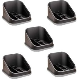 INF Butées de Roues de Chaise Noires et Grises - Pack de 5, Compatibles avec les Chaises de Bureau et de Gaming