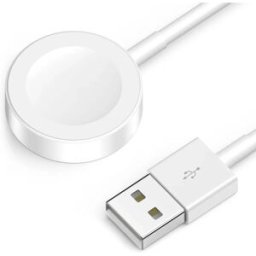 INF Câble de charge magnétique rond USB-A compatible avec Apple Watch, aluminium+TPE, faible chauffe, 100cm, compatible avec