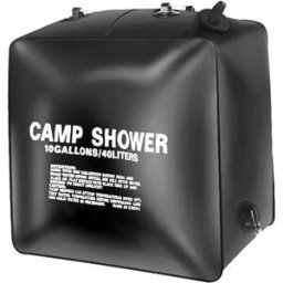 INF Sac de douche solaire 40L en PVC noir – Douche portable camping avec tuyau 65cm et large bouchon à vis