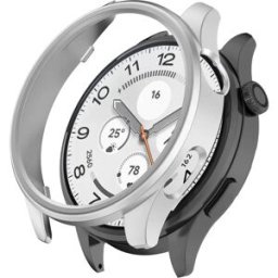 INF Coque demi‑monture PC creuse à strass compatible avec Xiaomi Watch5 - Protection fine et style multi-couleurs Argent