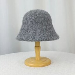 INF Bob en Laine Mélangée Couleur Unie - Chapeau de Pêcheur Coupe-Vent, Chaud et Élégant Gris