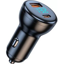 INF Chargeur voiture - Double USB PD25W + QC3.0 18W Type-C 25W, Voltmètre LED, 12-24V Chargeur auto intelligent