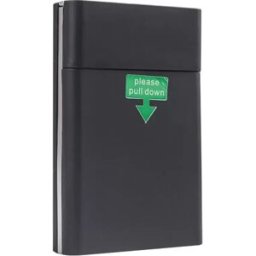 INF Étui à Cigarettes Slim à Rabat, Matériau PVC, Lot de 2 - Contient 20 Cigarettes Slim Le noir