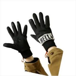 INF Gants de cyclisme d'hiver en polaire pour hommes - Coupe-vent, chauds et compatibles avec les écrans tactiles Noir blanc