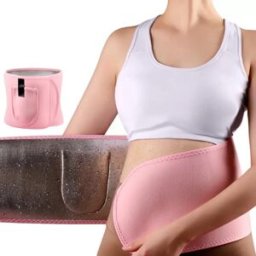 INF Ceinture amincissante thermique à ions d'argent - compression élastique ajustable et revêtement thermogénique Rose