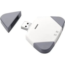 INF Lecteur de cartes SD/TF magnétique 3-en-1 - Plug-and-Play, compatible avec Apple Lightning, USB-C et USB-A, puce sécurisée Blanc