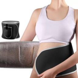 INF Ceinture amincissante thermique à ions d'argent - compression élastique ajustable et revêtement thermogénique Gris