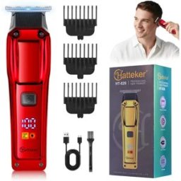 INF Tondeuse à Cheveux Rechargeable USB avec Écran LCD - Tondeuse Sans Fil Professionnelle Rouge