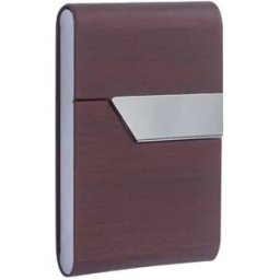 INF Étui à Cigarettes en Cuir PU avec Finition Bois - Contient 7 Cigarettes King Size café