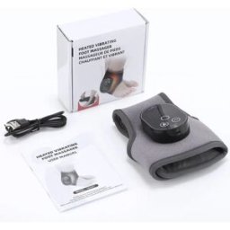 INF Appareil de massage de cheville chauffant sans fil - Rechargeable 3000mAh, 4 niveaux de température (50℃/55℃/60℃/65℃) avec Gris