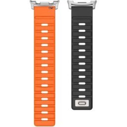 INF Bracelet compatible avec Samsung Galaxy Watch8, bracelet en silicone magnétique Norman avec acier inoxydable 316 Noir Orange