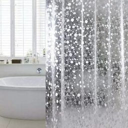 INF Rideau de douche à motif galets