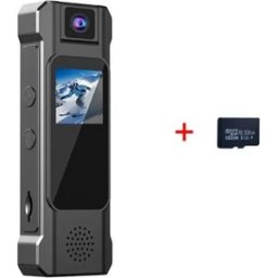 INF Mini caméra corporelle 4K HD portable avec carte mémoire 32 Go pour l'enregistrement de preuves et d'activités