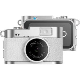 INF Mini caméra rétro avec lampe de poche : Vidéo HD 1080P, porte-clés portable Blanc
