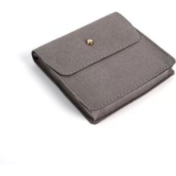 INF Pochette à bijoux à fermeture magnétique, pochette cadeau en velours doux Gris foncé