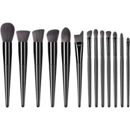 INF Ensemble de pinceaux de maquillage professionnels avec sac à pinceaux, 18 pièces Le noir