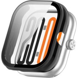 INF Coque pour Honor Watch X5 avec protecteur d'écran en verre trempé, pare-chocs PC à couverture complète Le noir