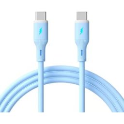 INF Câble USB-C vers USB-C 66W à Charge Rapide - Silicone, 100cm Bleu