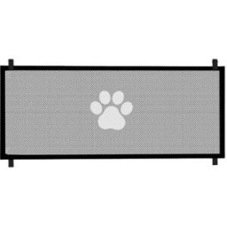 INF Barrière rétractable en maille polyester avec porte d'accès - Barrière intérieure extensible, Blanc, L 180cm x 78cm ou S L
