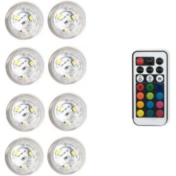 INF Lampes LED Étanche à Bouton Diamant avec Télécommande - 8 Couleurs Changeantes