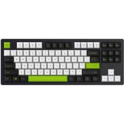 INF Clavier mécanique rechargeable tri-mode (filaire/2.4G/Bluetooth) à 87 touches avec rétroéclairage RVB et commutateurs roses
