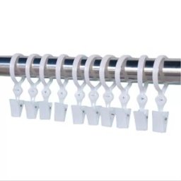 INF Kit de 10 anneaux de rideau avec clips, crochets de rideau en plastique Blanc
